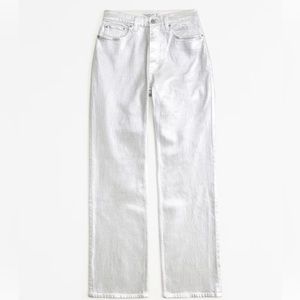 Abercrombie & Fitch foil denim pants, high rise, relaxed 90’s fit.